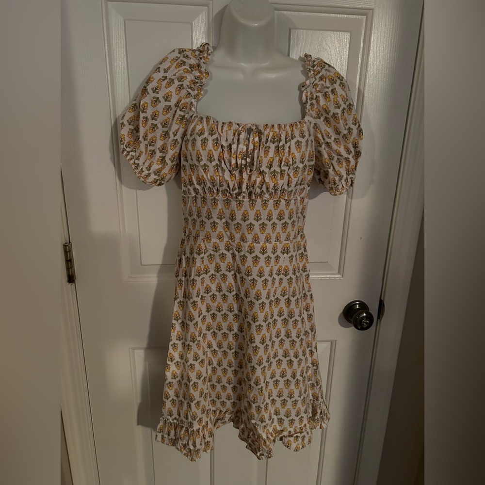 Dizzy Lizzy Yellow and White mini dress